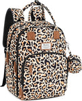 RUVALINO Diaper Bag Backpack-Multifunction Baby Travel Bag with Changing pad, Insulated Bottle Holders & Pacifier Case, Large Capacity, Waterproof, Yellow Leopard