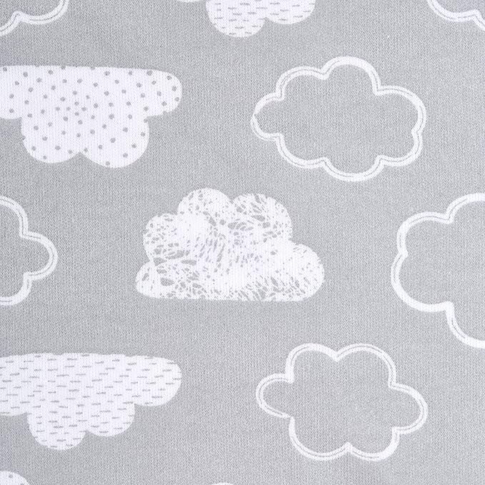 HALO 100% Cotton Sleepsack Swaddle, 3-Way Adjustable Wearable Blanket, TOG 1.5, Clouds, Newborn, 0-3 Months