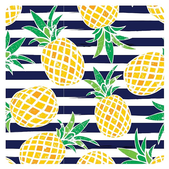 BapronBaby Pineapple Stripes Bapron - No Neck Tie Safer Bib for Baby & Toddler - Soft Waterproof Stain Resistant - Machine Washable - Sz Preschool 3-5yrs