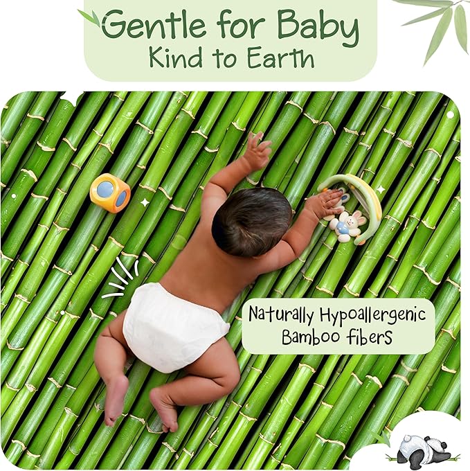 Bamboo Baby Diapers, Totally Chlorine Free for Sensitive Skin for Newborns to XXL. Hypoallergenic & Non Toxic Eco Friendlier Plant-Based Materials. TCF Large Size 4 (168 ct)