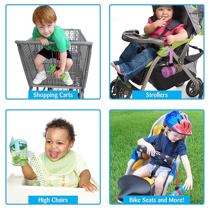 PBnJ Baby SippyPal Sippy Cup Holder Strap Leash Tether (Jungle 2-Pack)