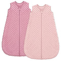Fleece Baby Sleep Sack 12-18 Months with Plush Dots 1.5 Tog Baby Wearable Blanket with 2-Way Zipper Warm Sleeping Sack for Toddler Infant - Large, Pink