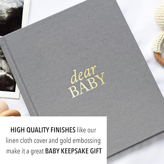 Pregnancy Prayer Journal - Christian Pregnancy Journal For Milestones - Linen-Bound Baby Book Keepsake - Gifts For Expecting Moms (Grey, 110 Pages)