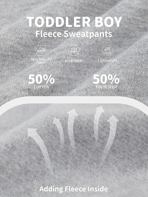 3 Pack Fleece Toddler Boys Sweatpants Kids Joggers Soft Cotton Toddler Boys Girls Sweatpants with Pocket Drawstring