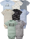 Gerber unisex-baby 8-pack Short Sleeve Onesies Bodysuits